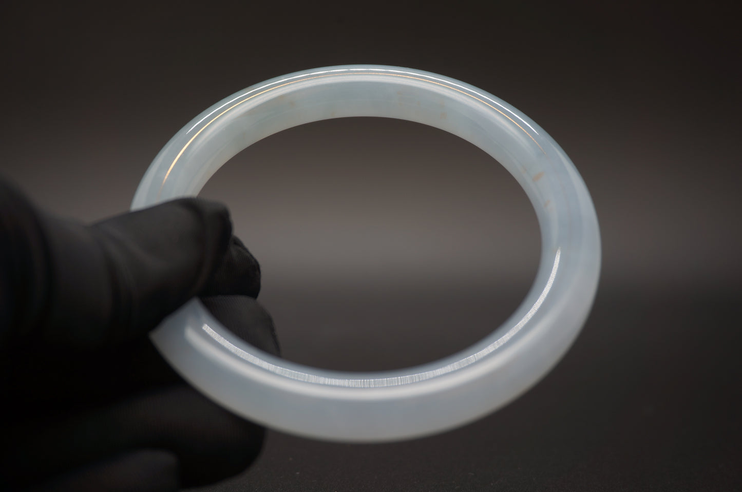 Luminous Skies Jade Bangle with Golden Accents 晴底洒金翡翠手镯