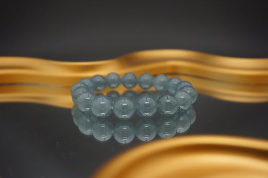 11mm Ashy Lavender Jadeite Beads 卡十一烟灰紫翡翠珠串手链