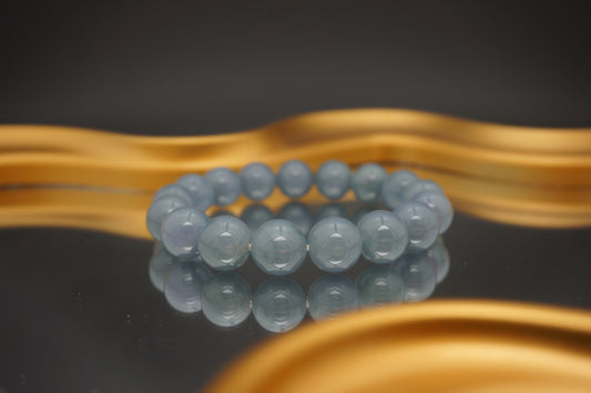 12mm Ashy Lavender Jadeite Beads Bracelet 卡十二烟灰紫翡翠珠串