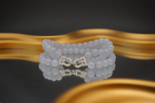 7mm Lavender Customised Jadeite Beads Bracelet 卡七紫罗兰定制翡翠手串