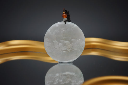 Eight Steeds Round Pendant 八骏图圆牌