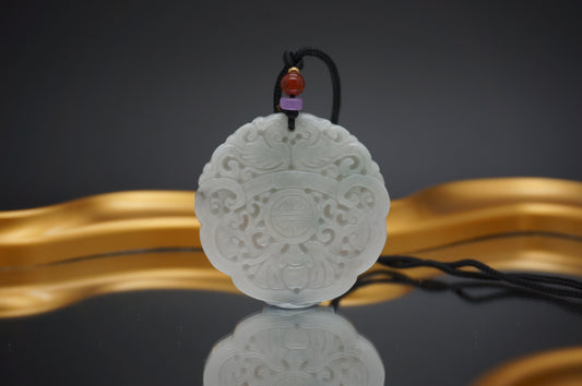 Yuān Yāng Antique-style Round Pendant 鸳鸯仿古圆牌