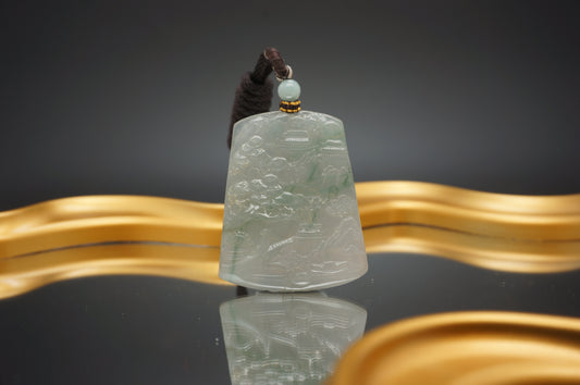Tranquil Mountainscape Pendant 静山远水牌