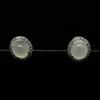 Icy White Jadeite Halo Stud Earrings
