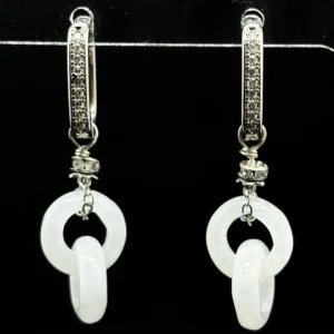 Customised Interlocking Jadeite Huggie Earrings