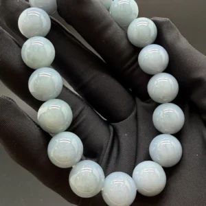 Ash Lavender Grade A Jadeite Bead Bracelet