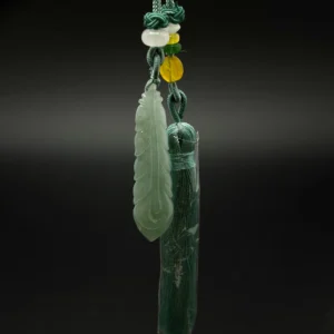 Grade A Jadeite Leaf Charm