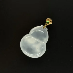 Icy White Grade A Jadeite Gourd Pendant