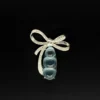 Customised Icy Blue Jadeite Lucky Pea Bow Pendant (Pendant Only)