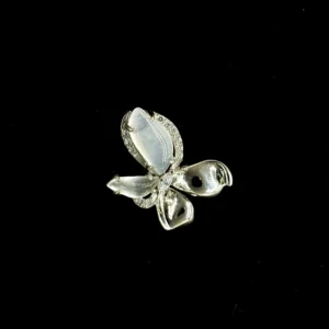 Icy White Grade A Jadeite Butterfly Pendant