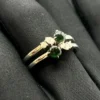 Double Cabochon Deep Green Jadeite Ring