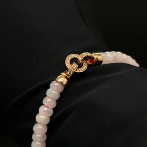 Pink Jadeite Bead Bracelet