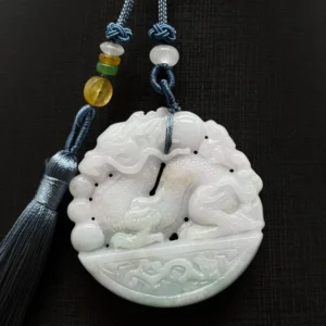 Light Green Jadeite Dragon Charm (Grade A)