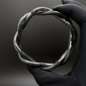 Icy Wuji Intertwined Movable Carved Jadeite Bangle