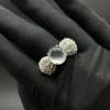 Icy Blue Grade A Jadeite Cabochon Ring