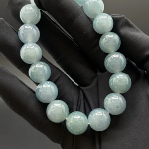 Ash Lavender Grade A Jadeite Bead Bracelet
