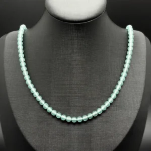 Icy Blue Jadeite Bead Necklace