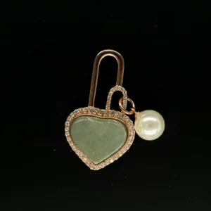 Customised Heart Jadeite & Pearl Pendant (Pendant Only)